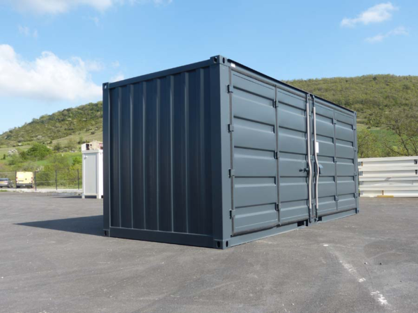 CONTAINER DE STOCKAGE 20 PIEDS OPEN SIDE – NOIR