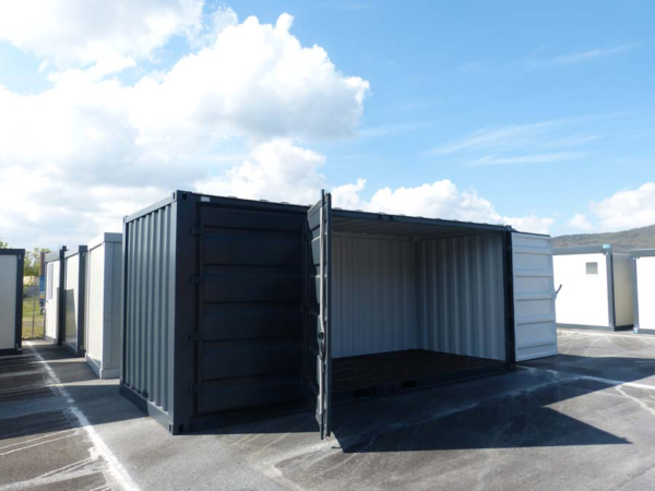 CONTAINER DE STOCKAGE 20 PIEDS OPEN SIDE – NOIR